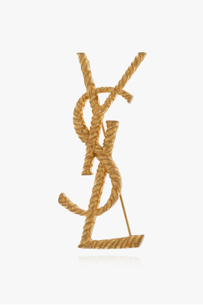 YVES SAINT LAURENT 長袖 ニットブラック ゴールド金具 タグ有 YVES SAINT LAURENT デザインパターンロングジャケット ブラック